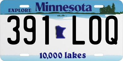 MN license plate 391LOQ