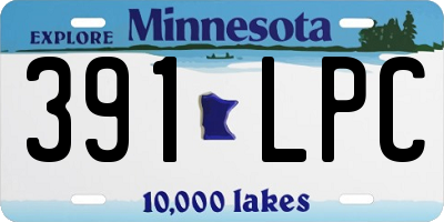 MN license plate 391LPC
