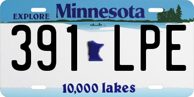 MN license plate 391LPE