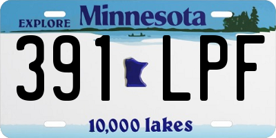 MN license plate 391LPF
