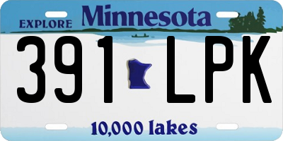 MN license plate 391LPK