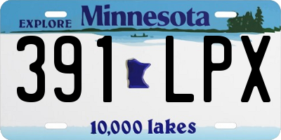 MN license plate 391LPX