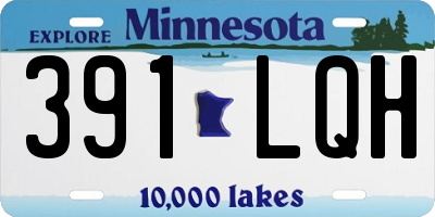 MN license plate 391LQH