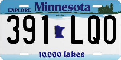 MN license plate 391LQO