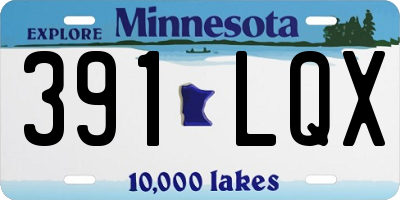 MN license plate 391LQX