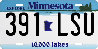 MN license plate 391LSU