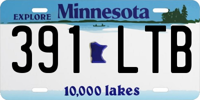 MN license plate 391LTB