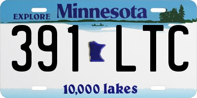 MN license plate 391LTC
