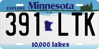 MN license plate 391LTK