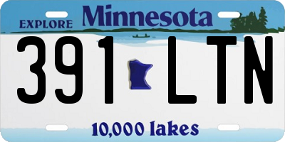 MN license plate 391LTN