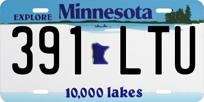 MN license plate 391LTU