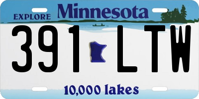 MN license plate 391LTW