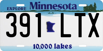 MN license plate 391LTX