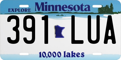 MN license plate 391LUA