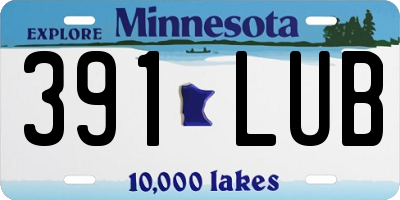 MN license plate 391LUB