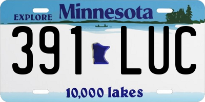 MN license plate 391LUC