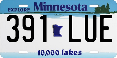 MN license plate 391LUE