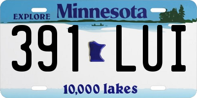 MN license plate 391LUI
