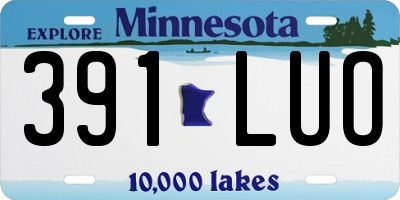 MN license plate 391LUO