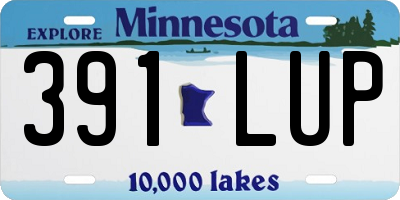 MN license plate 391LUP