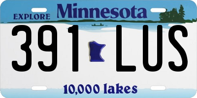 MN license plate 391LUS