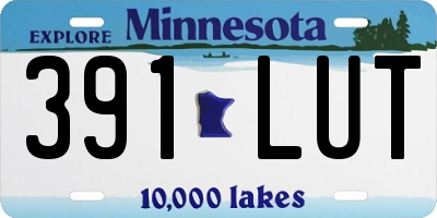 MN license plate 391LUT