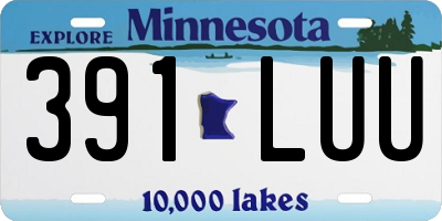 MN license plate 391LUU