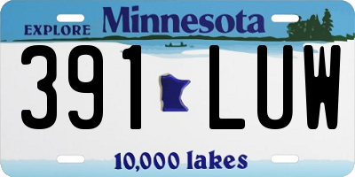 MN license plate 391LUW