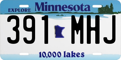 MN license plate 391MHJ