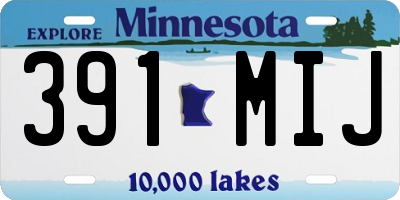 MN license plate 391MIJ