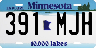 MN license plate 391MJH