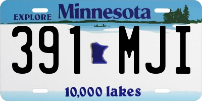 MN license plate 391MJI