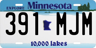 MN license plate 391MJM