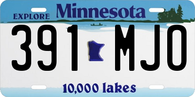 MN license plate 391MJO