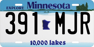MN license plate 391MJR
