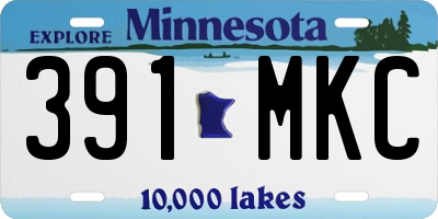 MN license plate 391MKC