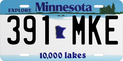 MN license plate 391MKE