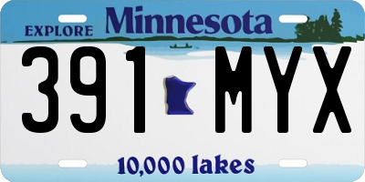 MN license plate 391MYX