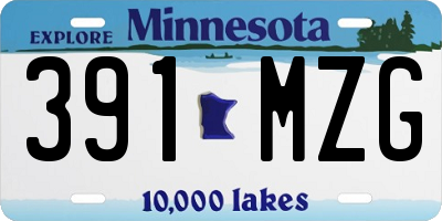 MN license plate 391MZG