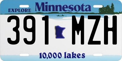 MN license plate 391MZH
