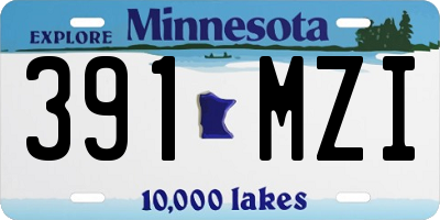MN license plate 391MZI