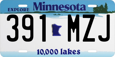 MN license plate 391MZJ