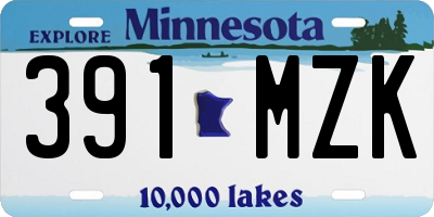 MN license plate 391MZK