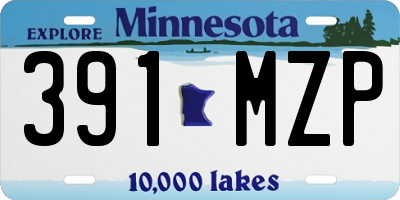 MN license plate 391MZP