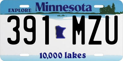 MN license plate 391MZU