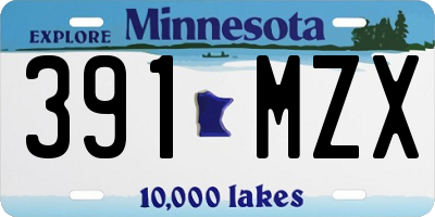 MN license plate 391MZX