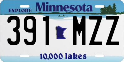 MN license plate 391MZZ