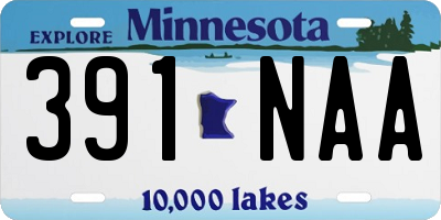 MN license plate 391NAA