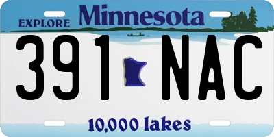 MN license plate 391NAC