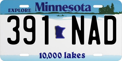 MN license plate 391NAD